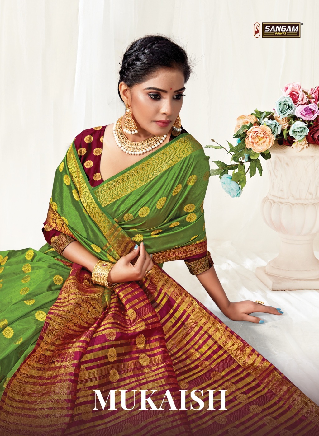 Sangam Presents Mukaish Nylon Silk Sarees