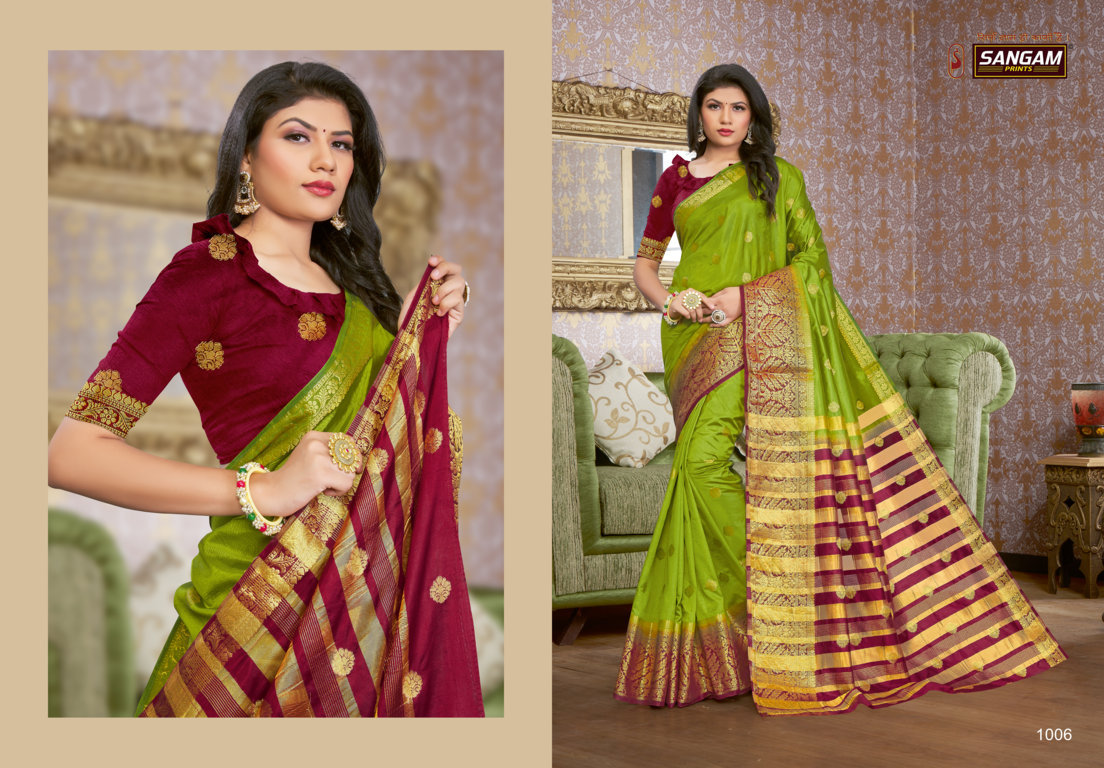 Sangam Presents Saanvi Silk Nylon Silk Sarees
