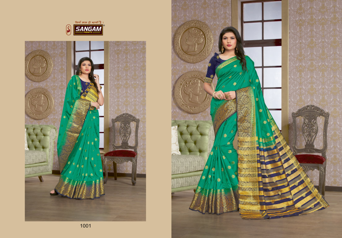 Sangam Presents Saanvi Silk Nylon Silk Sarees