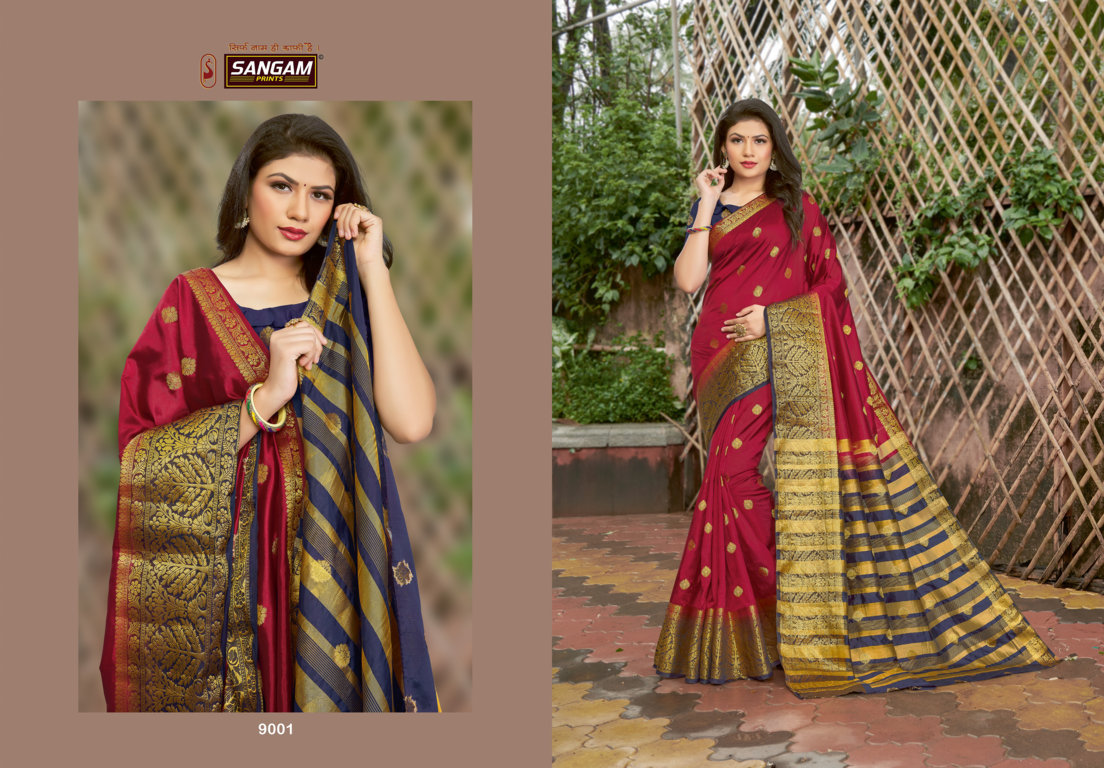 Sangam Presents Malvika Silk Nylon Silk Sarees