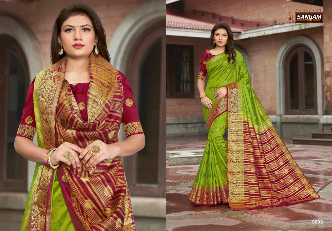 Sangam Presents Malvika Silk Nylon Silk Sarees