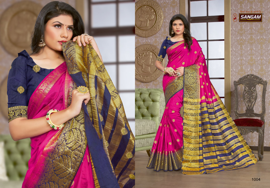 Sangam Presents Saanvi Silk Nylon Silk Sarees
