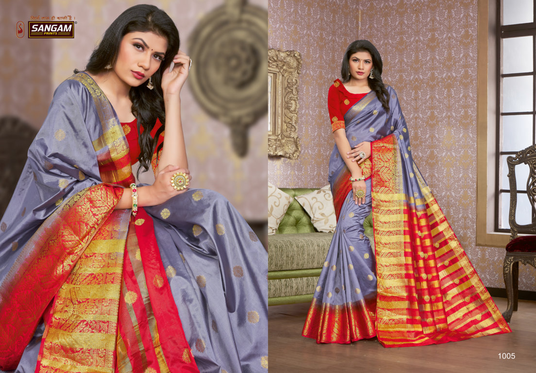 Sangam Presents Saanvi Silk Nylon Silk Sarees