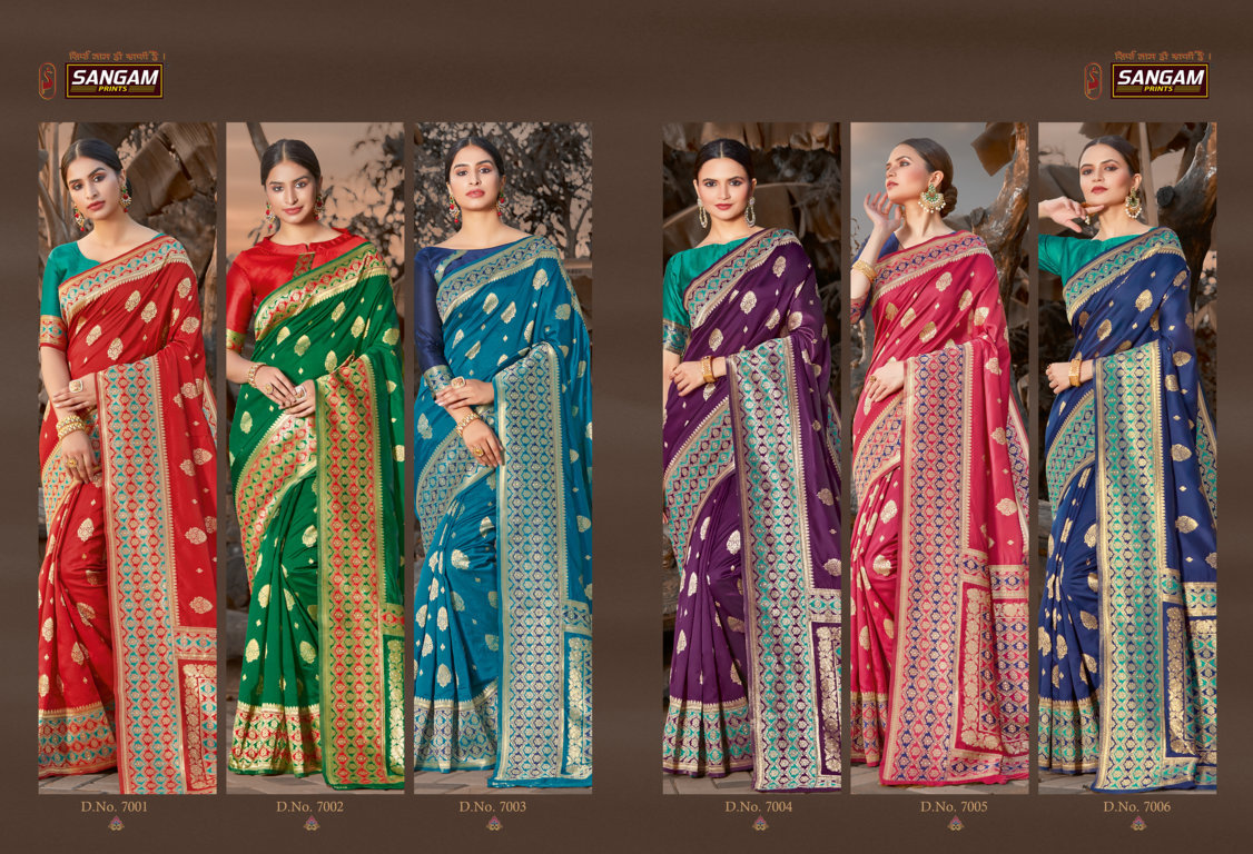 Sangam Presents Priya Anand Silk Saree With Siroski Work