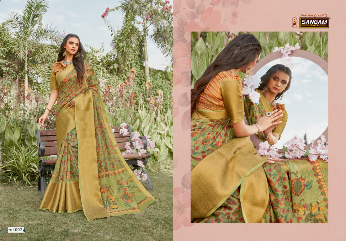 Sangam Presents Anaya Pure Linen Sarees
