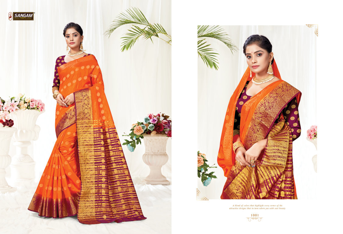 Sangam Presents Mukaish Nylon Silk Sarees