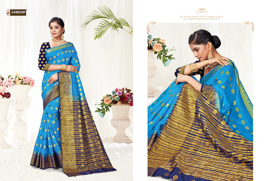 Sangam Presents Mukaish Nylon Silk Sarees