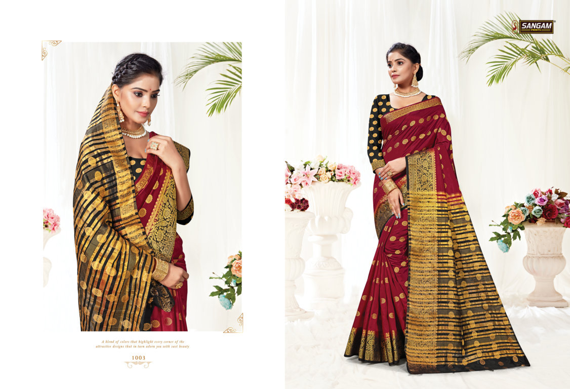 Sangam Presents Mukaish Nylon Silk Sarees