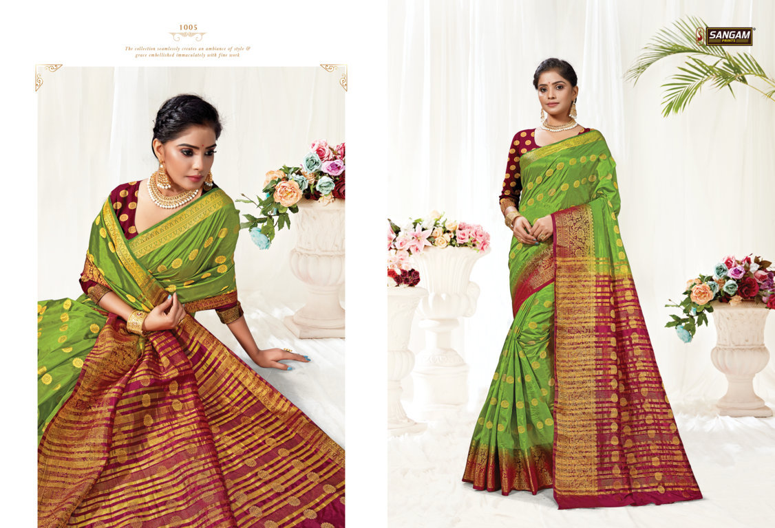 Sangam Presents Mukaish Nylon Silk Sarees