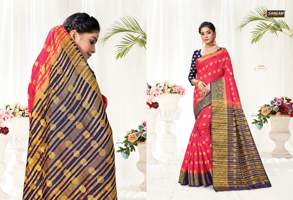 Sangam Presents Mukaish Nylon Silk Sarees
