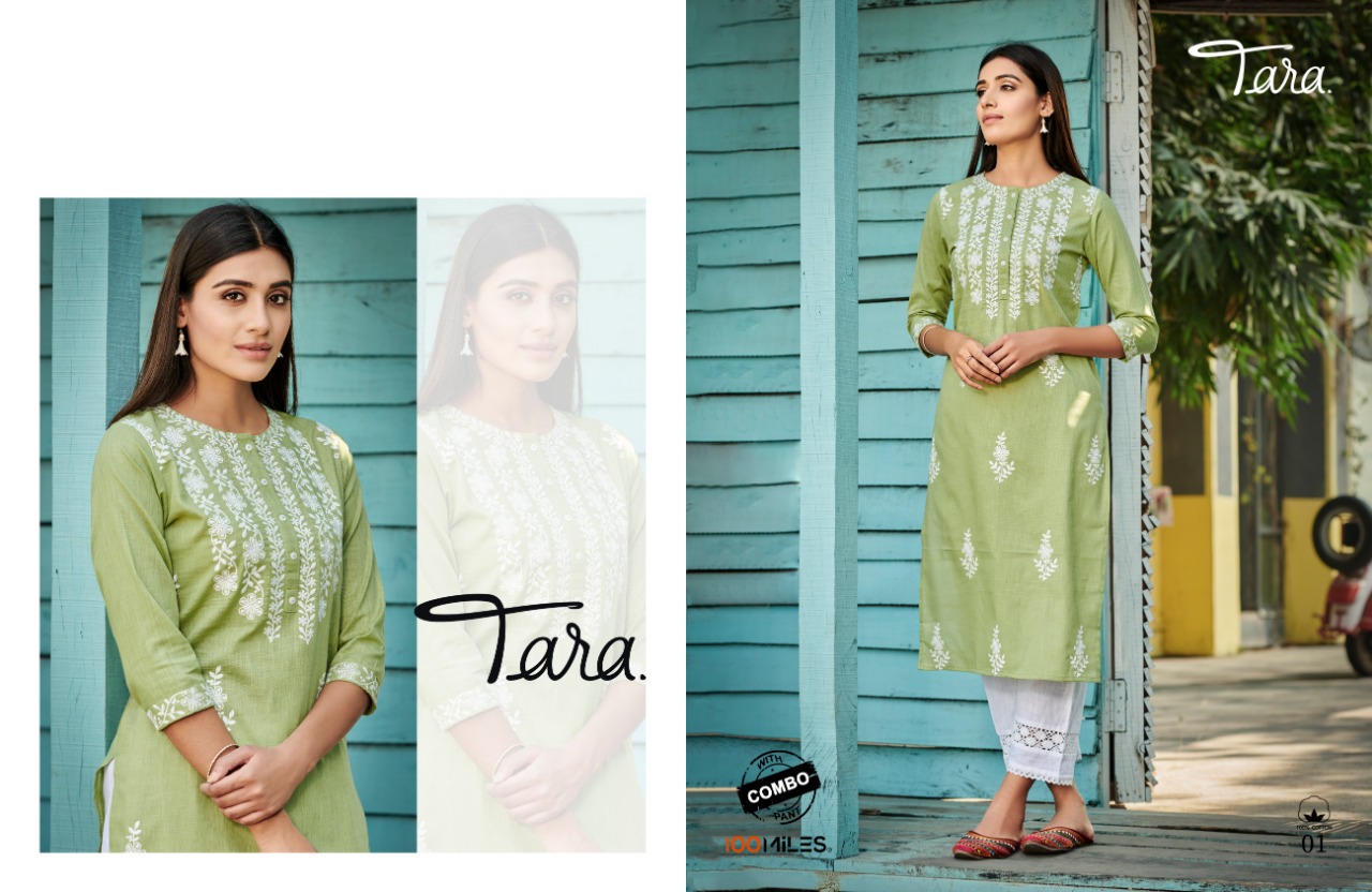 100miles Tara Fancy Kurti  Pant Combo Set Catalog