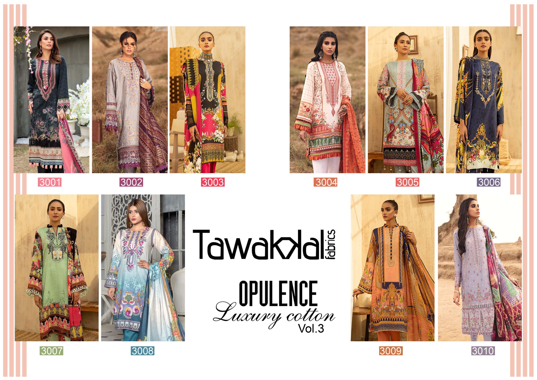 Tawakkal Opulence Luxury Cotton Vol  3 Pure Cotton Karachi Dress Material