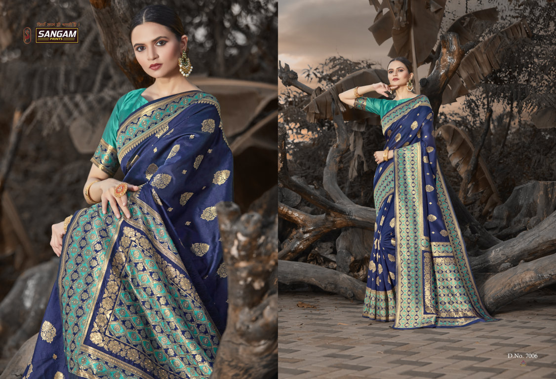 Sangam Presents Priya Anand Silk Saree With Siroski Work