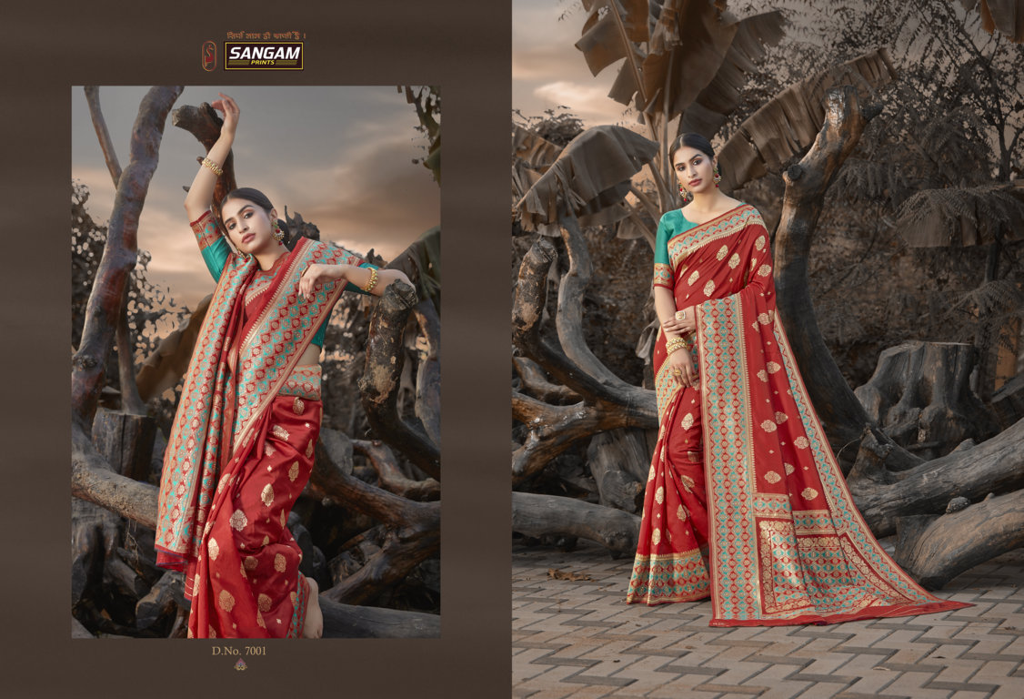 Sangam Presents Priya Anand Silk Saree With Siroski Work