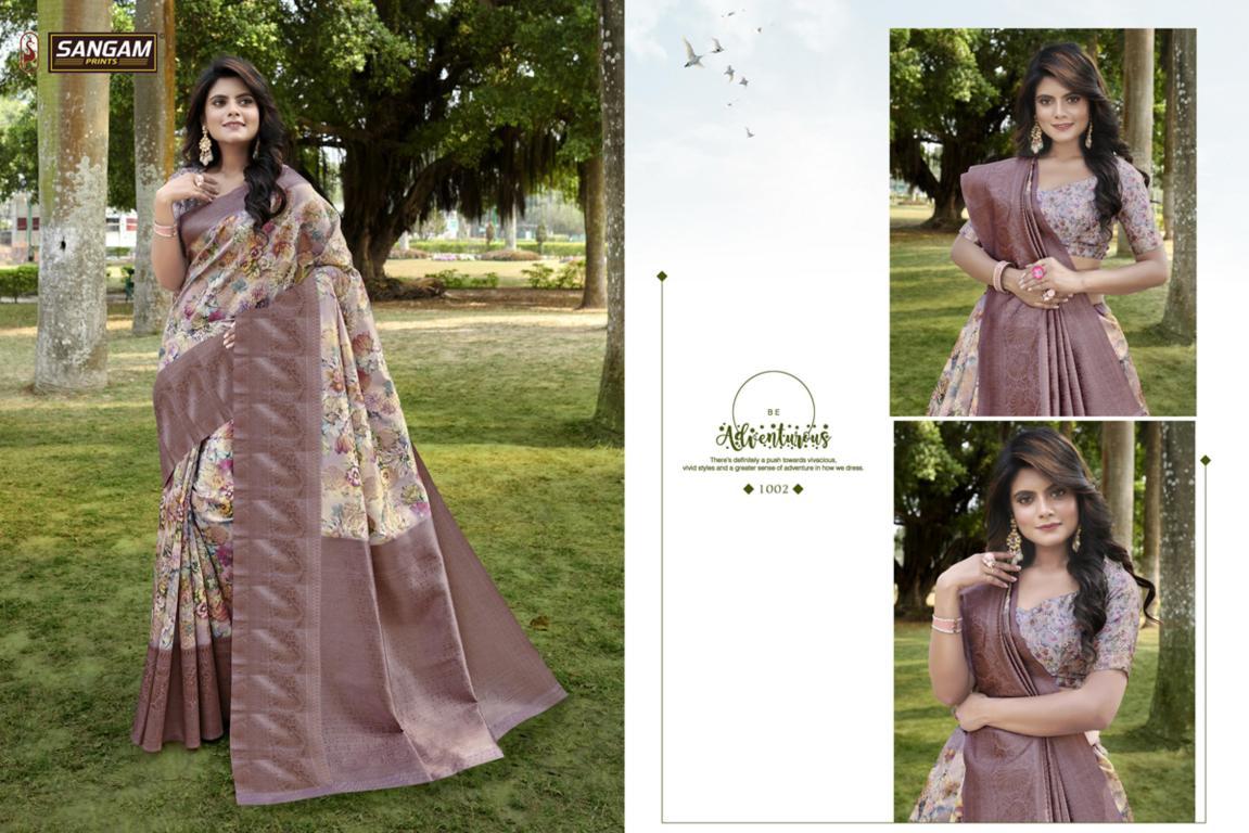 Sangam Presents Elegance Pure Linen Sarees
