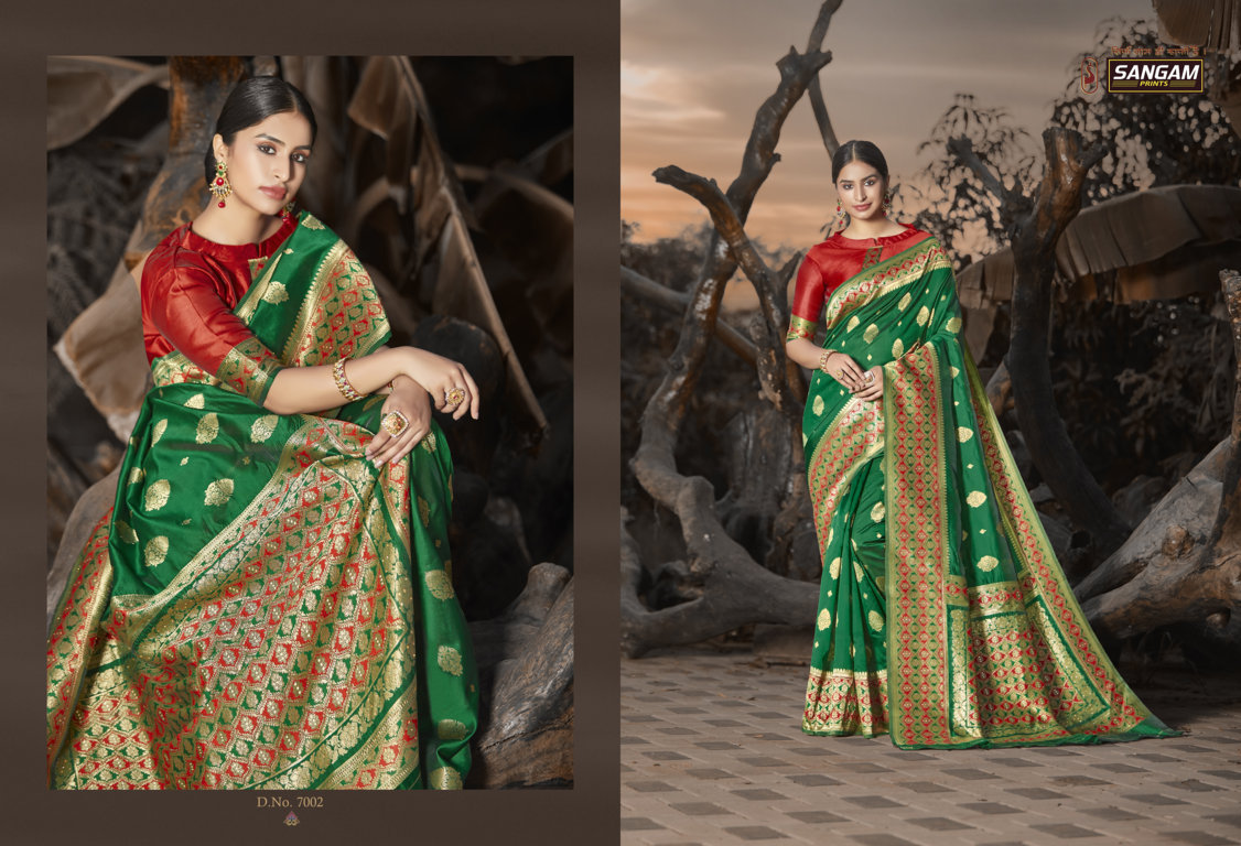 Sangam Presents Priya Anand Silk Saree With Siroski Work