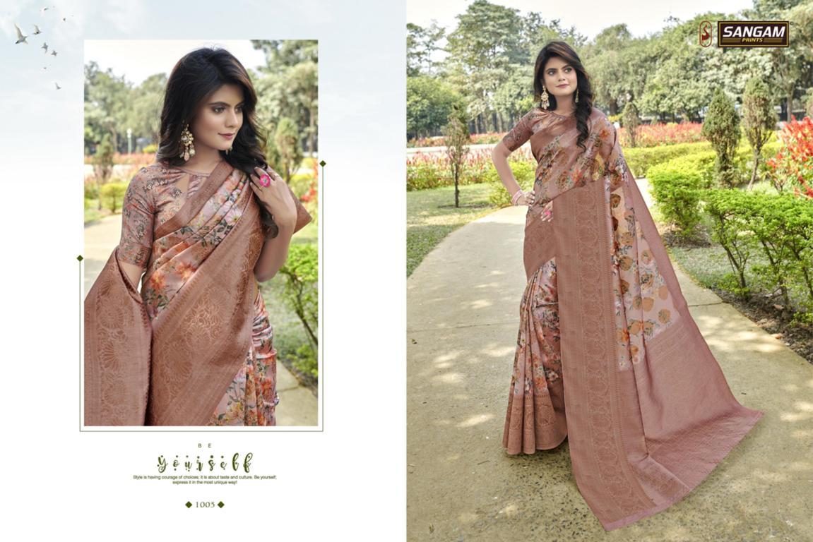 Sangam Presents Elegance Pure Linen Sarees