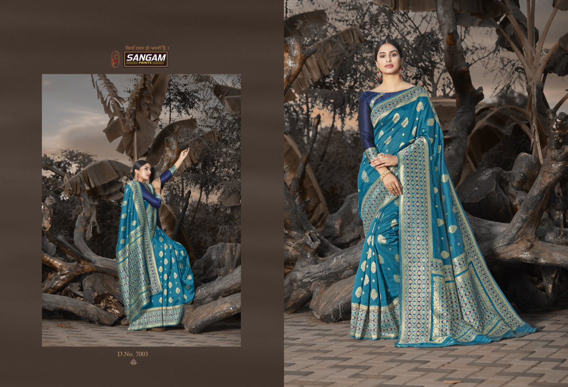 Sangam Presents Priya Anand Silk Saree With Siroski Work