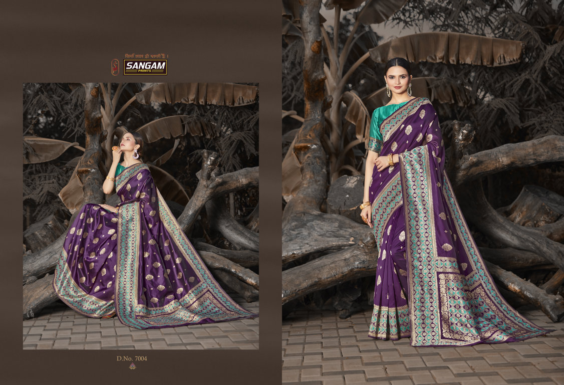 Sangam Presents Priya Anand Silk Saree With Siroski Work