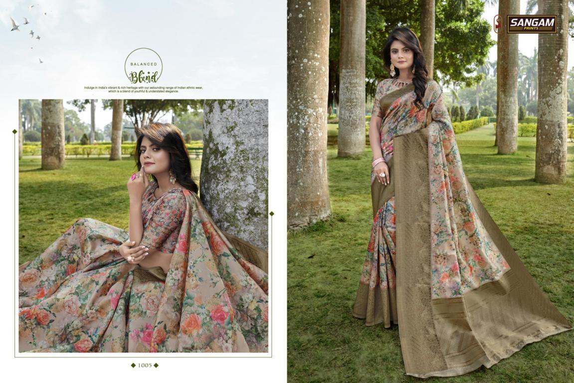 Sangam Presents Elegance Pure Linen Sarees