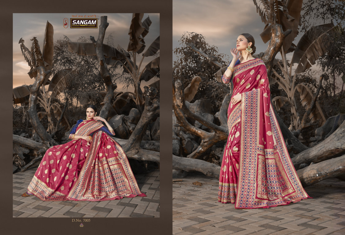 Sangam Presents Priya Anand Silk Saree With Siroski Work