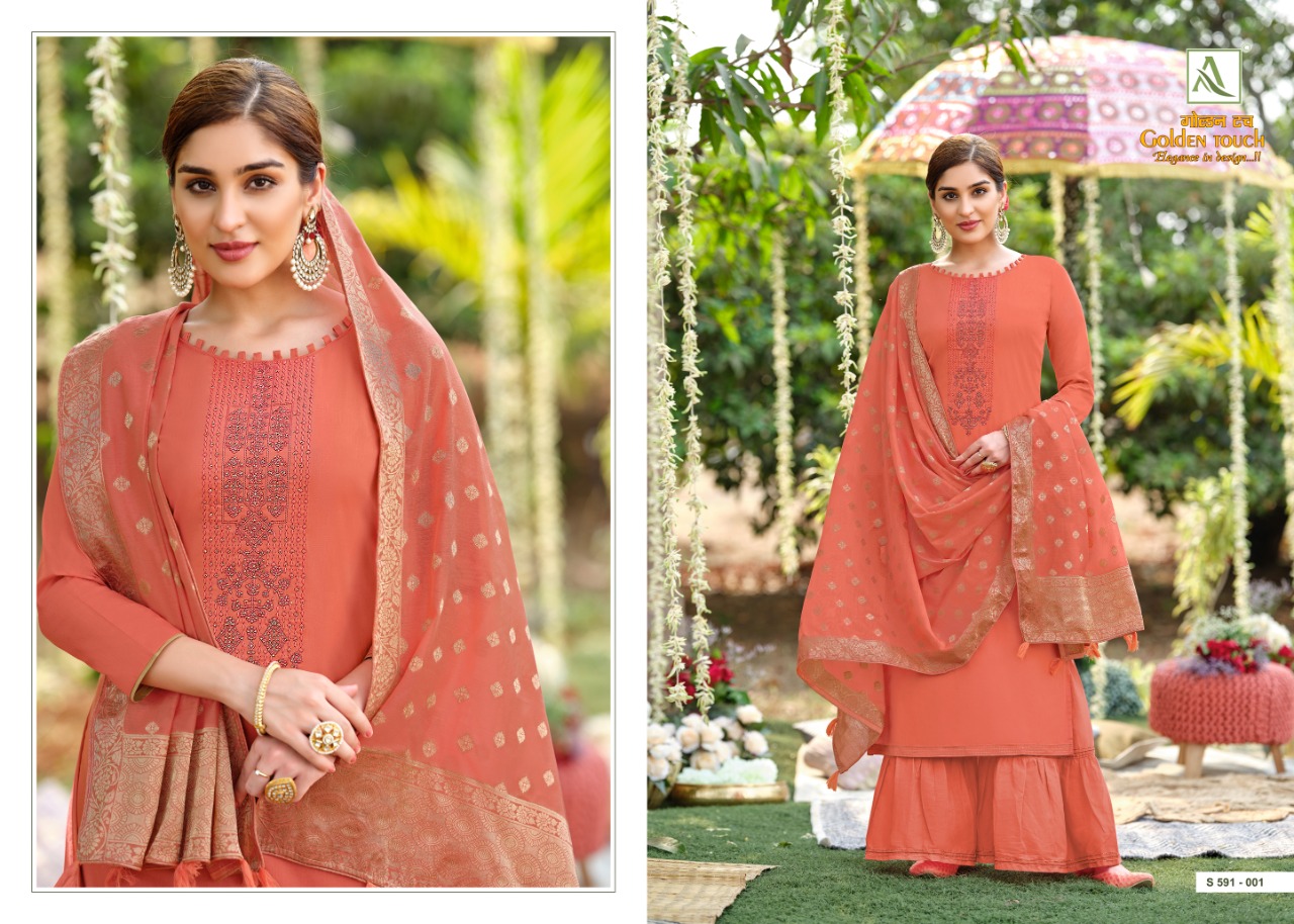 Alok Golden Touch Cotton Fancy Diamond Work Salwar Catalog