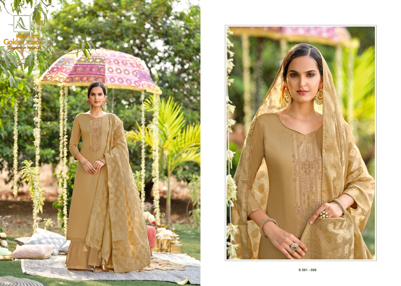 Alok Golden Touch Cotton Fancy Diamond Work Salwar Catalog