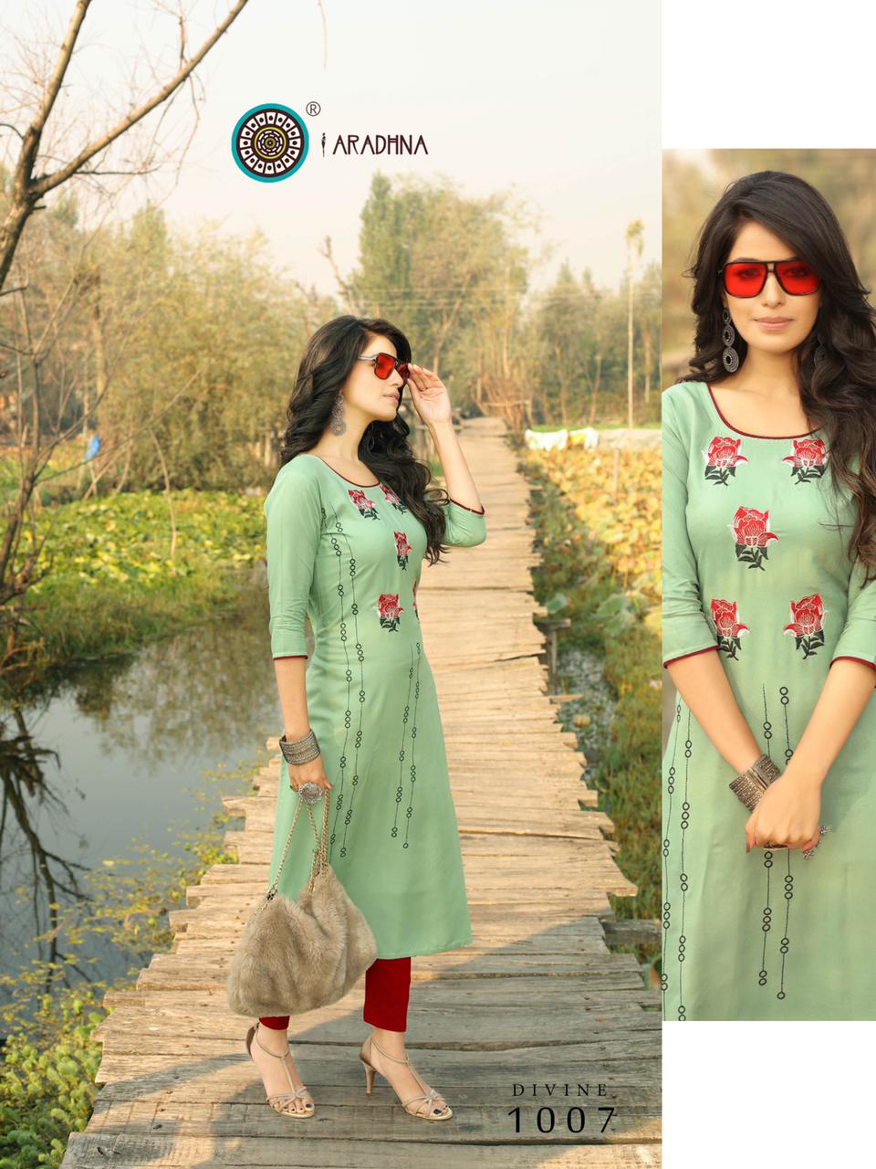 Aradhna Divine Vol  1  Rayon Casual Wear Kurti Buy Fancy Kurtis Catalog