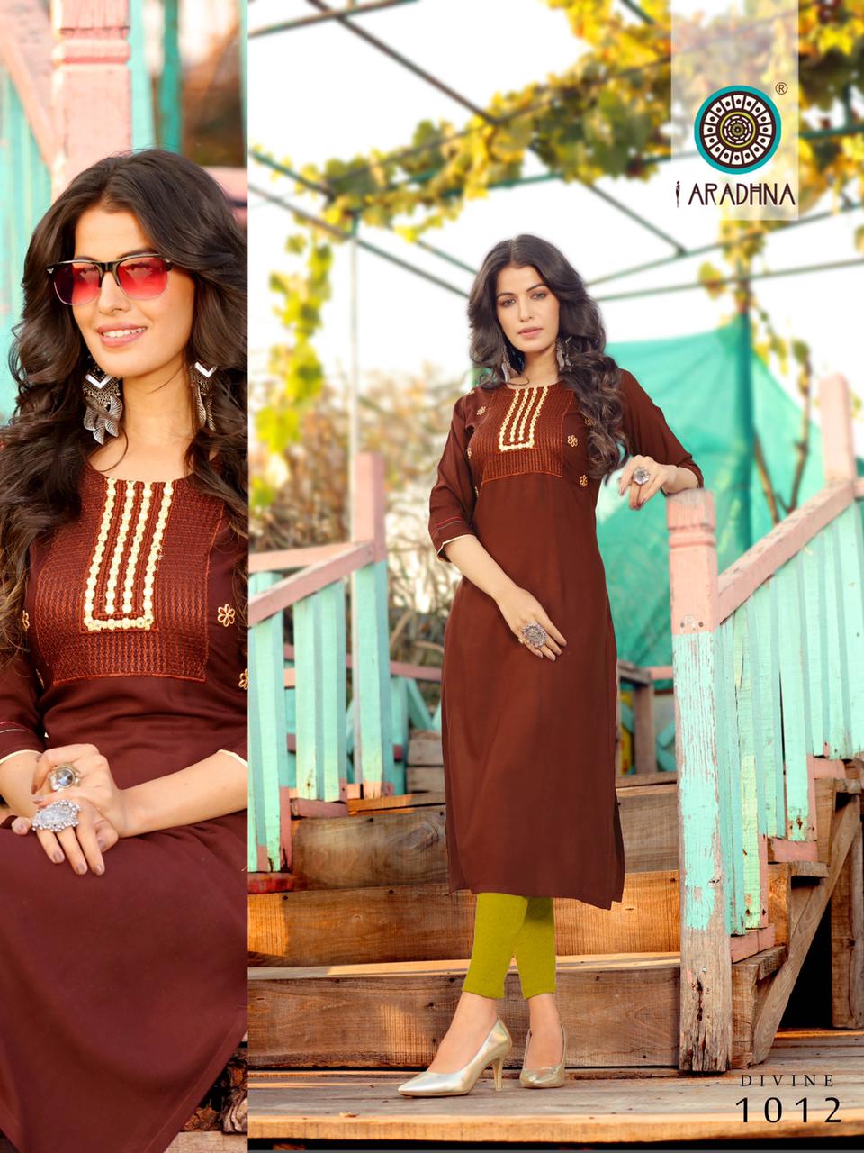 Aradhna Divine Vol  1  Rayon Casual Wear Kurti Buy Fancy Kurtis Catalog