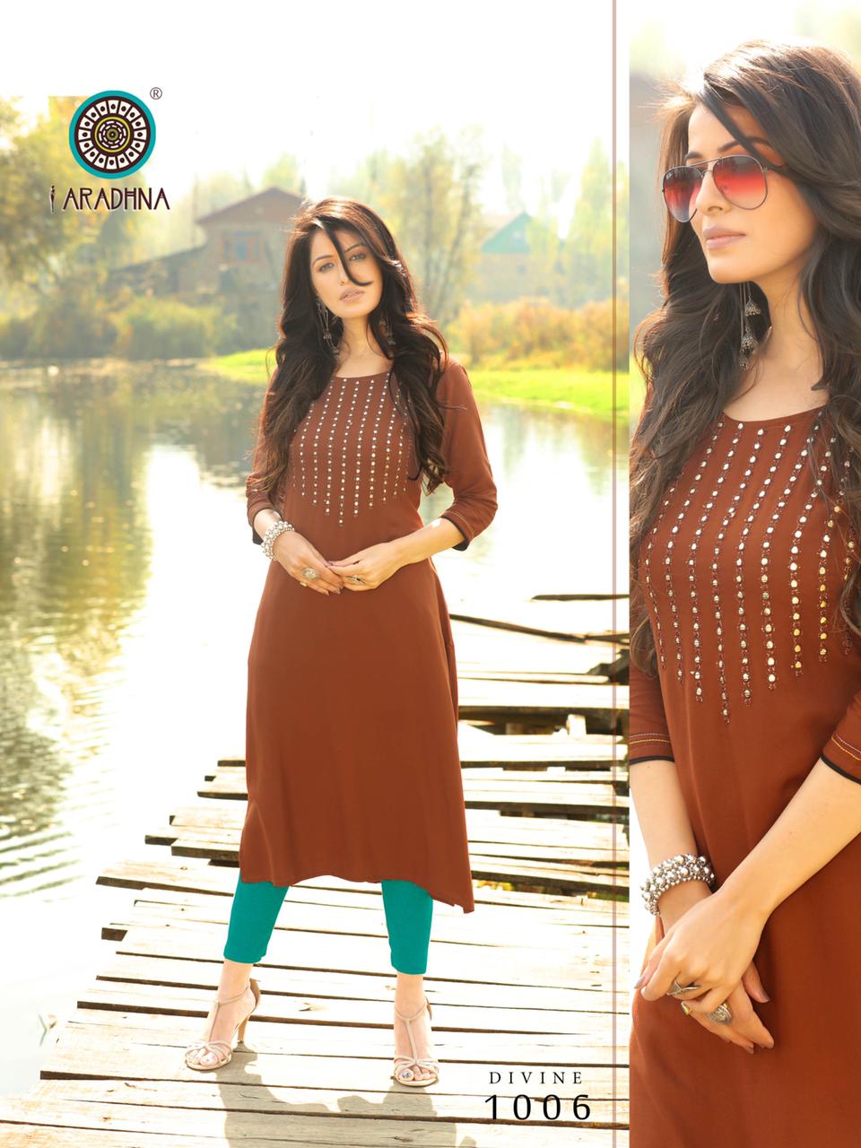 Aradhna Divine Vol  1  Rayon Casual Wear Kurti Buy Fancy Kurtis Catalog