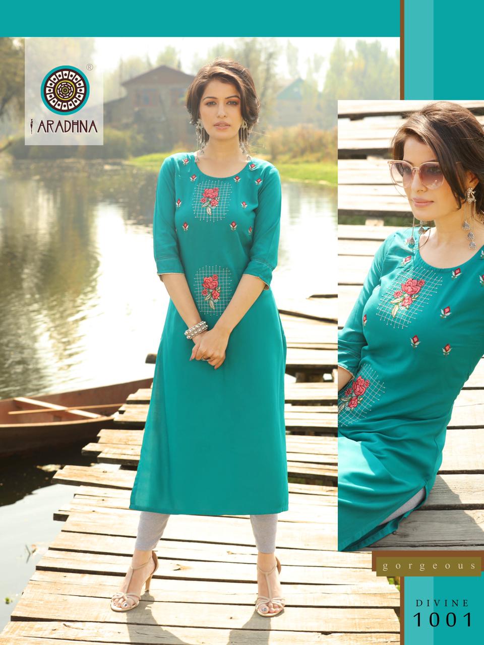 Aradhna Divine Vol  1  Rayon Casual Wear Kurti Buy Fancy Kurtis Catalog