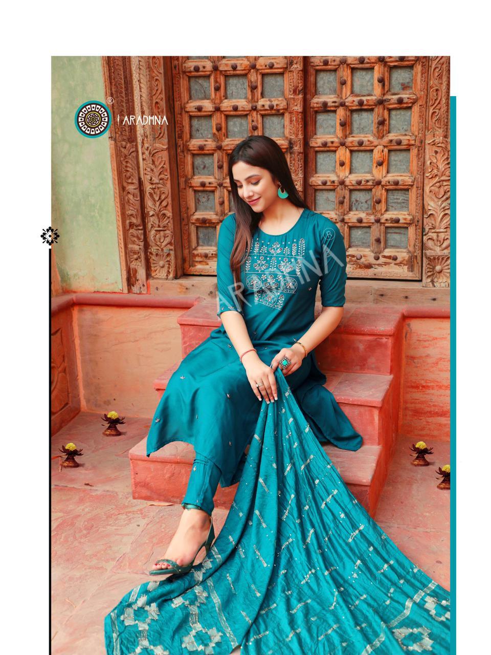 Aradhna Hand Work  Vol 1 Cotton Silk Exclusive Readymade Catalog