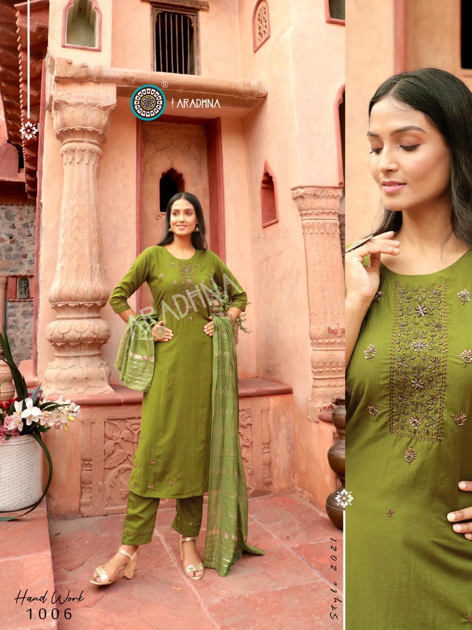 Aradhna Hand Work  Vol 1 Cotton Silk Exclusive Readymade Catalog