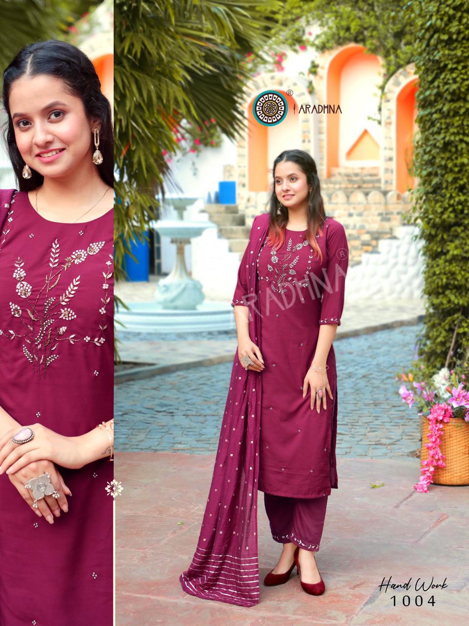 Aradhna Hand Work  Vol 1 Cotton Silk Exclusive Readymade Catalog