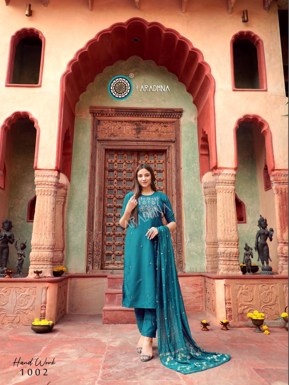Aradhna Hand Work  Vol 1 Cotton Silk Exclusive Readymade Catalog