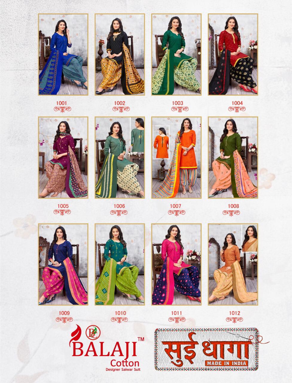 Balaji Cotton Sui Dhaga Vol 1 Cotton Dress Material Buy  Women's Dress Material Online Low Price