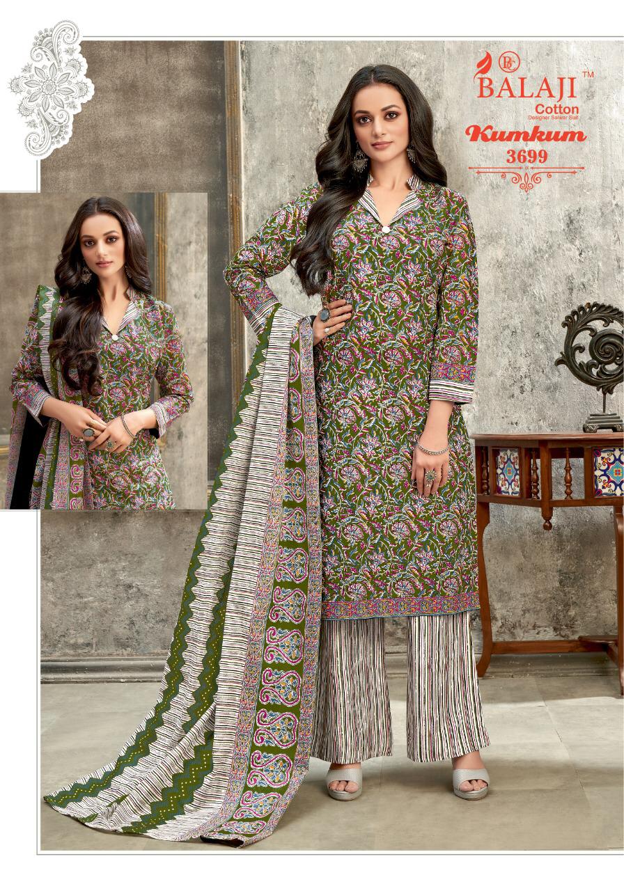 Balaji  Kumkum Vol 25  Cotton  Dress Material  Catalog