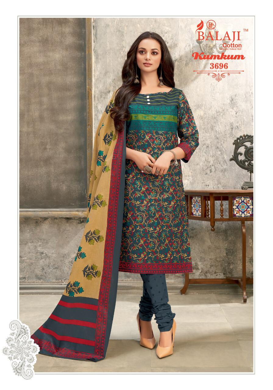 Balaji  Kumkum Vol 25  Cotton  Dress Material  Catalog