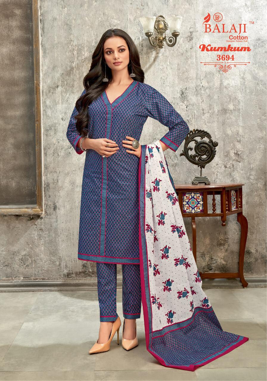 Balaji  Kumkum Vol 25  Cotton  Dress Material  Catalog