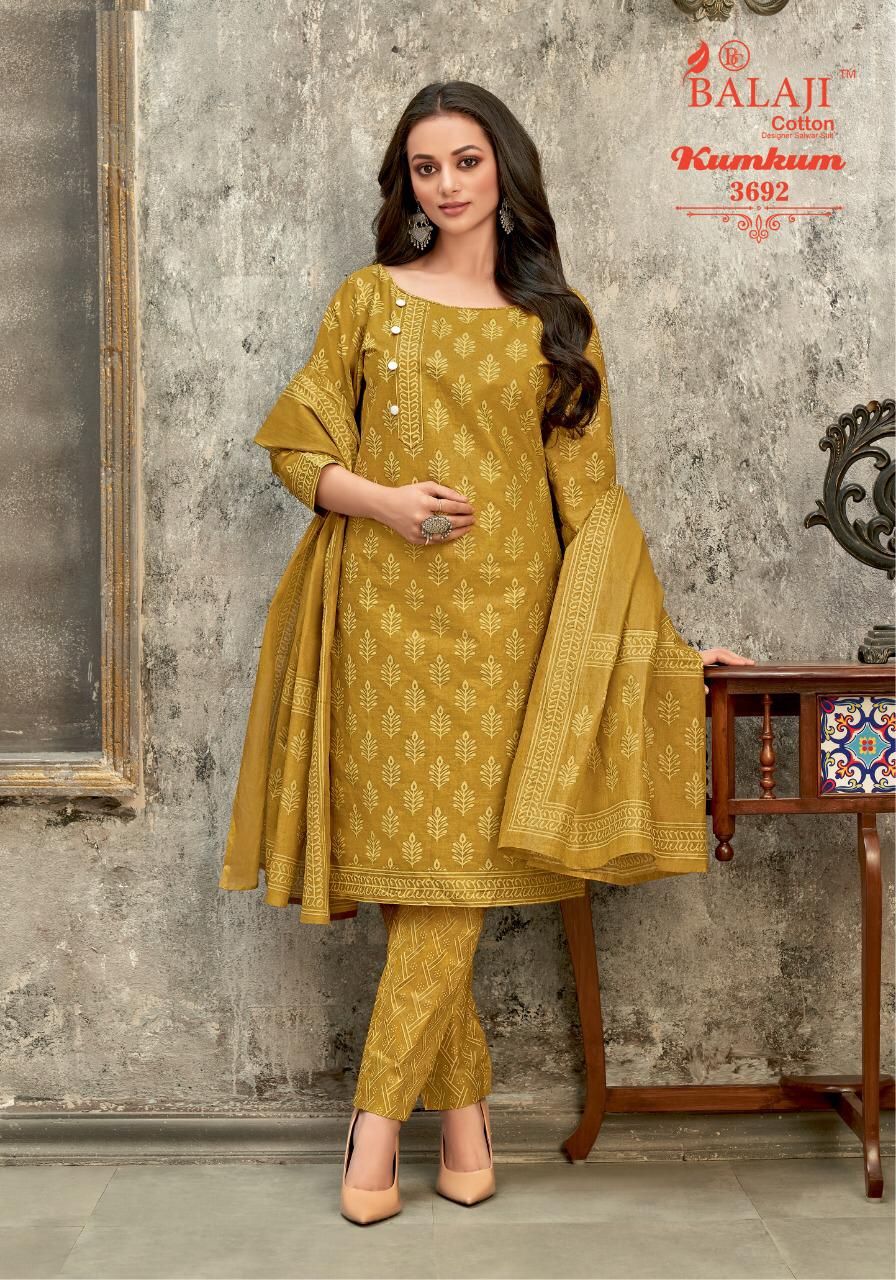 Balaji  Kumkum Vol 25  Cotton  Dress Material  Catalog