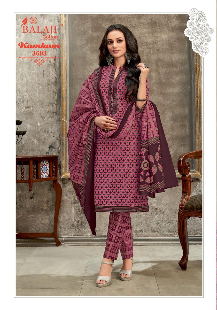 Balaji  Kumkum Vol 25  Cotton  Dress Material  Catalog