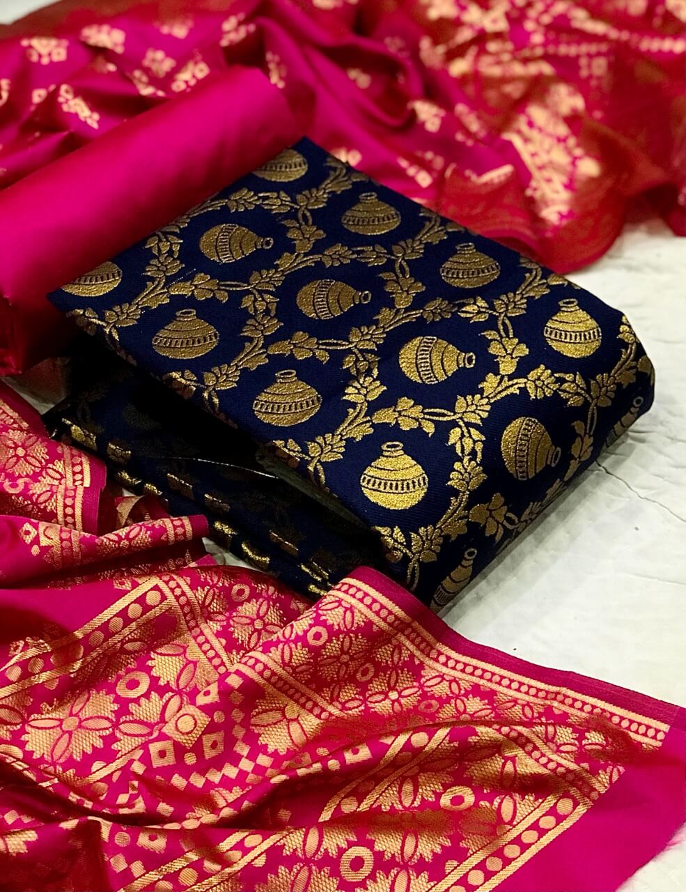 Banarsi Dress with Velvet Upper (3 Piece) – Faash Wear