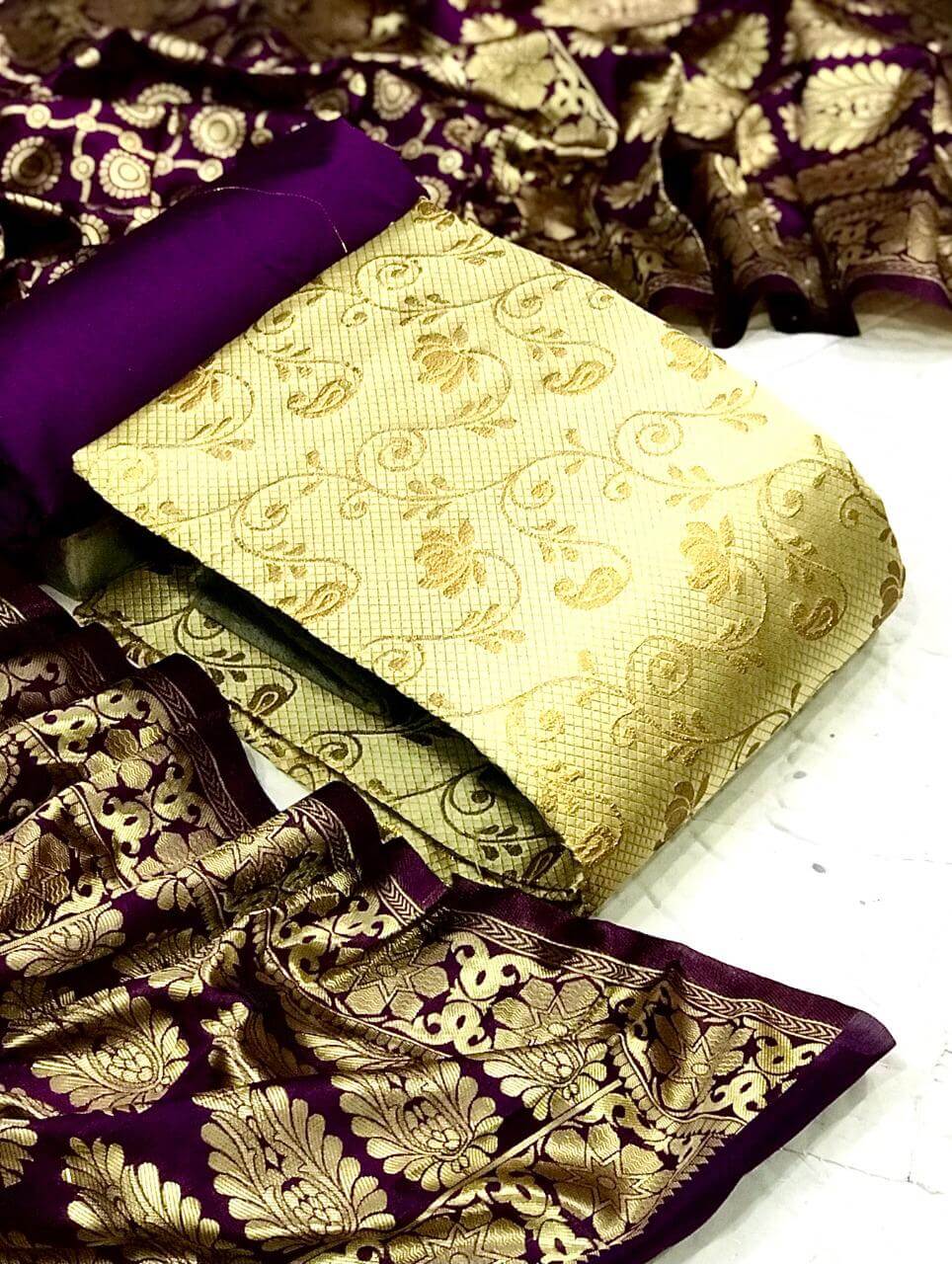 Banarasi Silk Dress  Vol  44 Designer Banarasi Silk Salwar Catalog