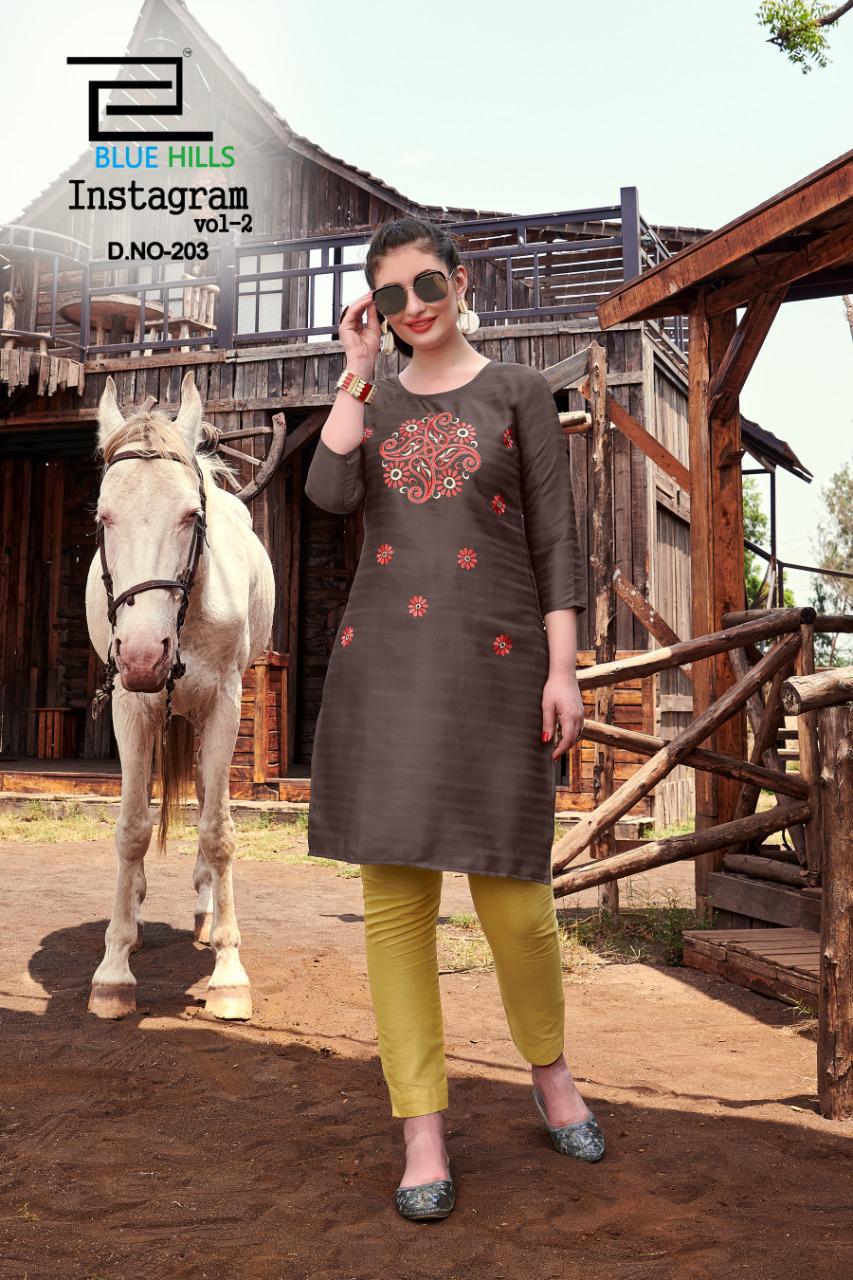 Blue Hills Instagram Vol 2 Designer Kurti Catalog Buy Low Rate Collection