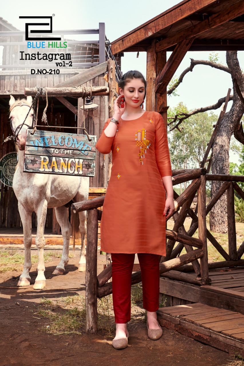 Blue Hills Instagram Vol 2 Designer Kurti Catalog Buy Low Rate Collection