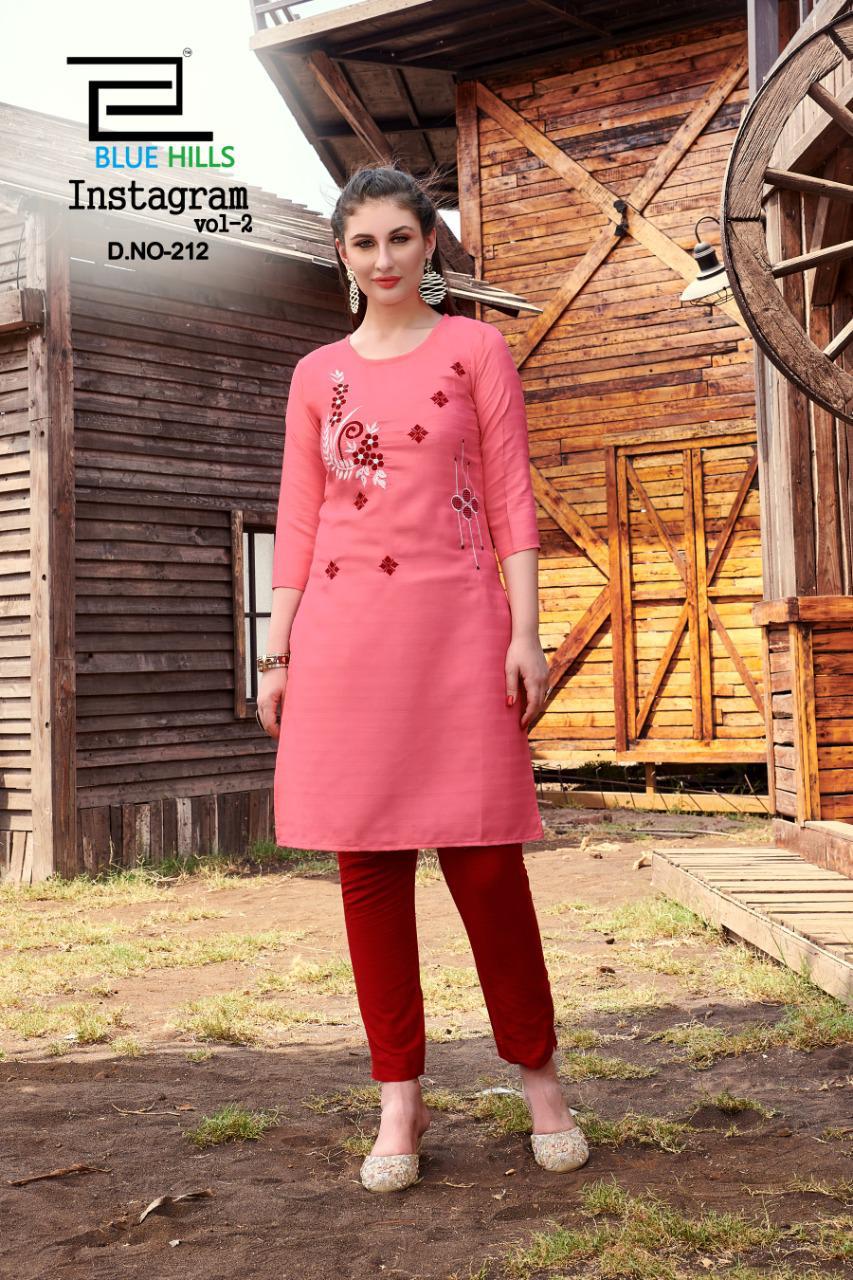 Blue Hills Instagram Vol 2 Designer Kurti Catalog Buy Low Rate Collection