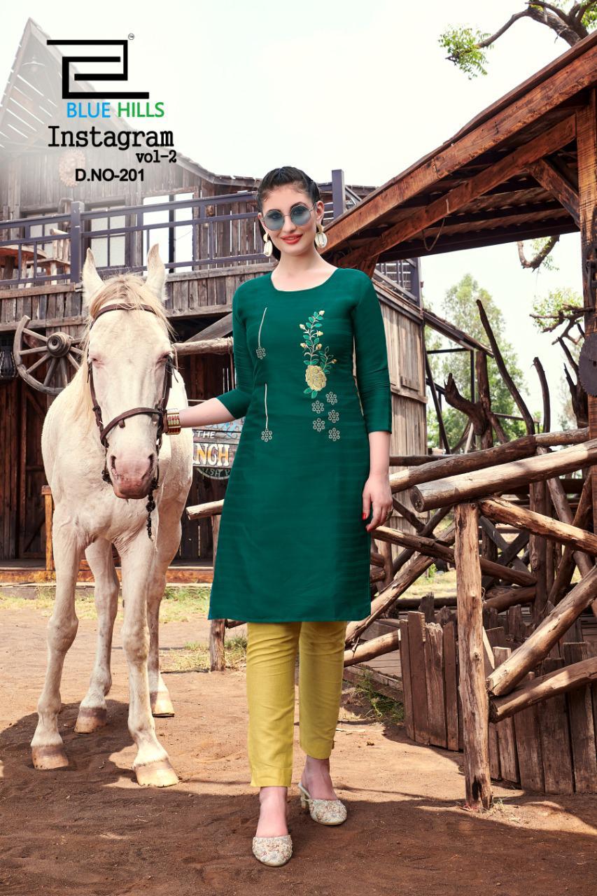 Blue Hills Instagram Vol 2 Designer Kurti Catalog Buy Low Rate Collection