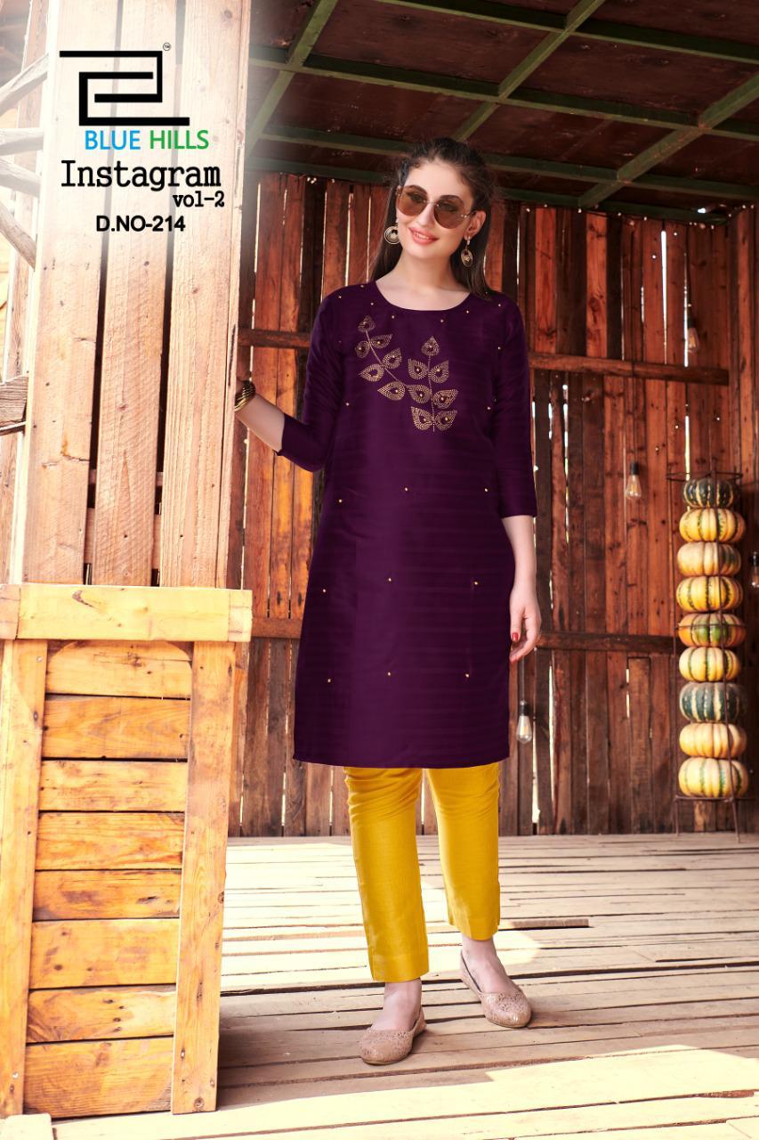 Blue Hills Instagram Vol 2 Designer Kurti Catalog Buy Low Rate Collection