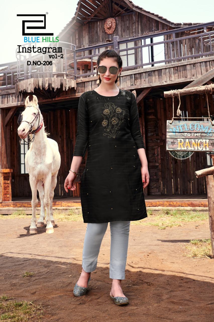 Blue Hills Instagram Vol 2 Designer Kurti Catalog Buy Low Rate Collection