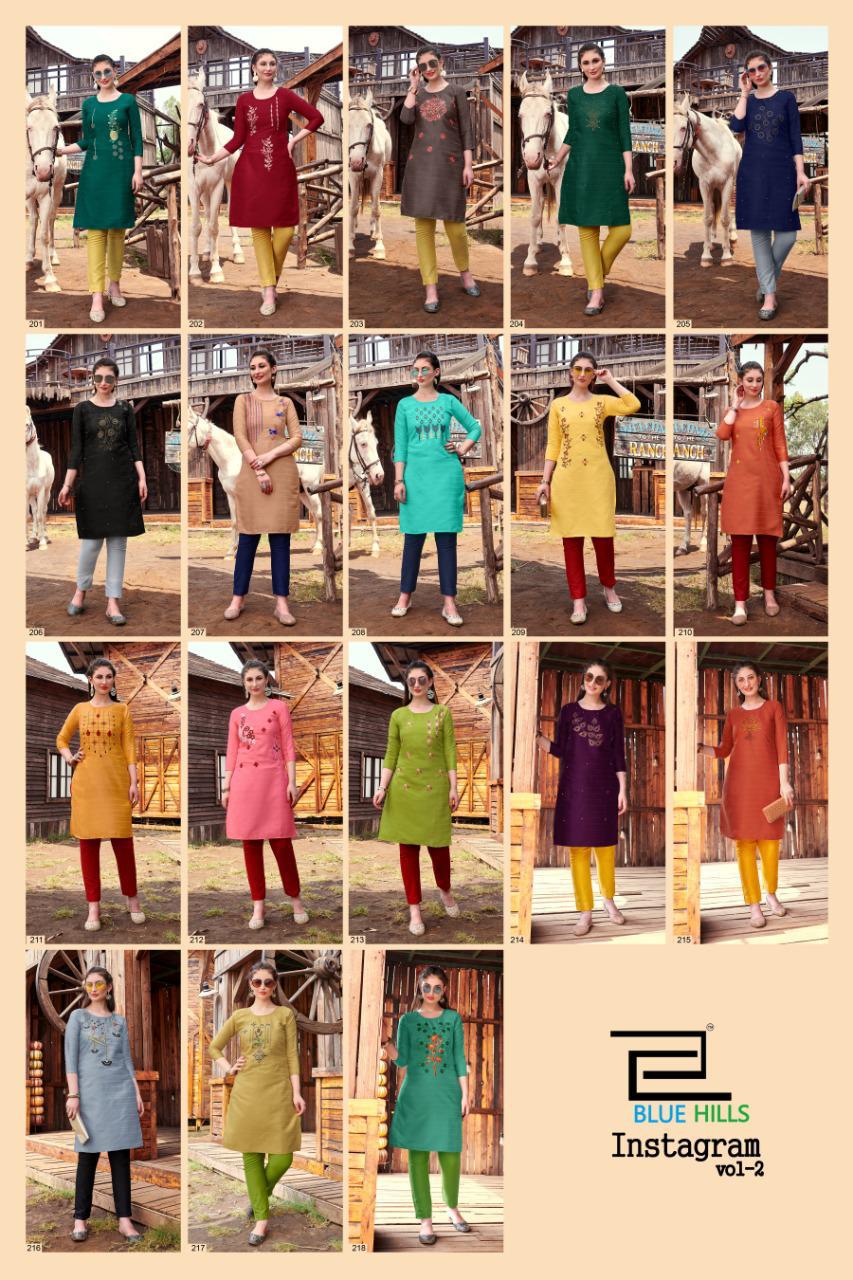 Blue Hills Instagram Vol 2 Designer Kurti Catalog Buy Low Rate Collection